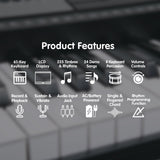 Musical Keyboards: Karrera 61 Keys Electronic Keyboard Piano with Stand - Black