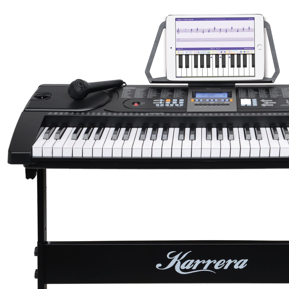 Musical Keyboards: Karrera 61 Keys Electronic Keyboard Piano with Stand - Black