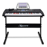 Musical Keyboards: Karrera 61 Keys Electronic LED Keyboard Piano with Stand - Black