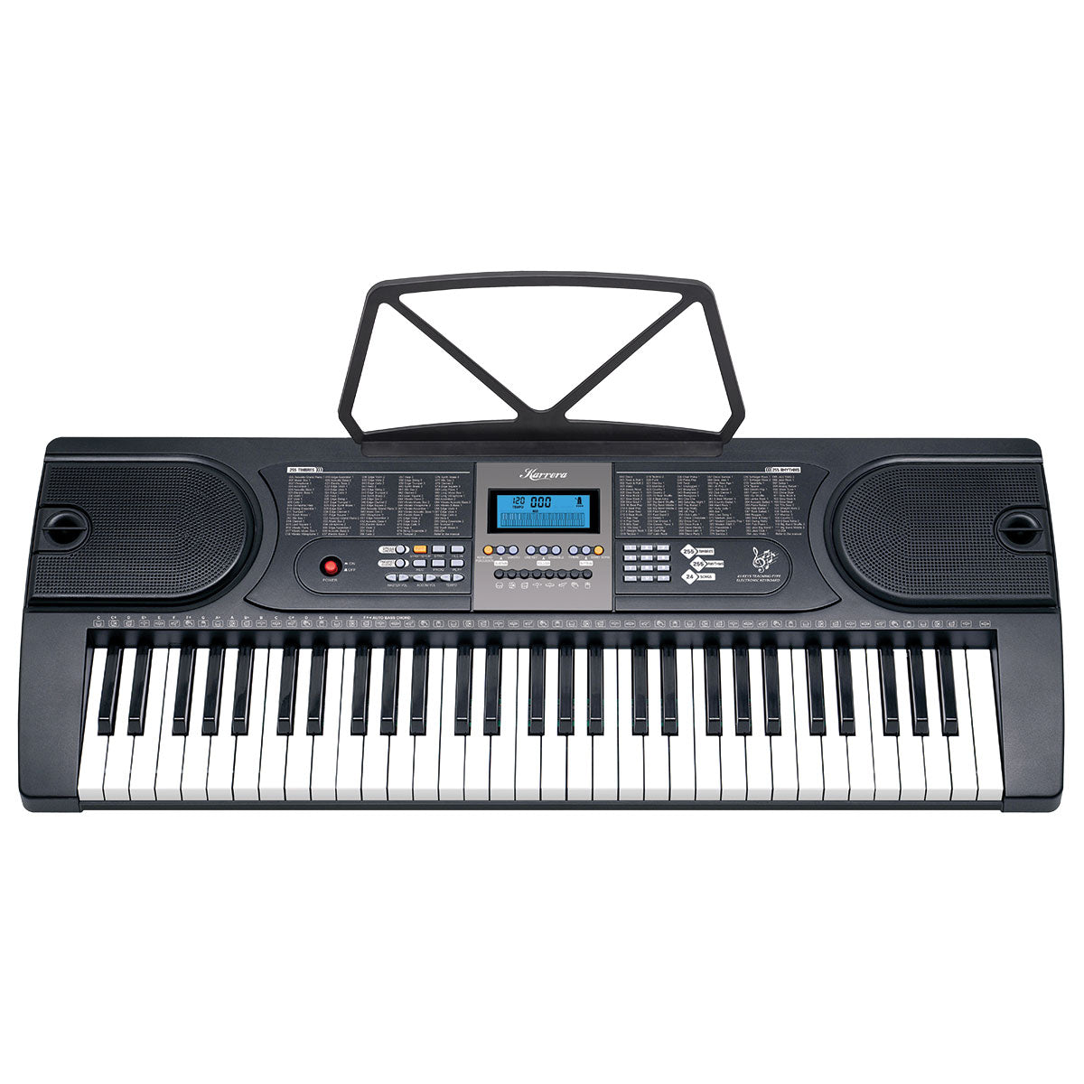 Musical Keyboards: Karrera 61 Keys Electronic LED Keyboard Piano with Stand - Black