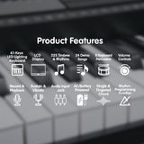 Musical Keyboards: Karrera 61 Keys Electronic LED Keyboard Piano with Stand - Black