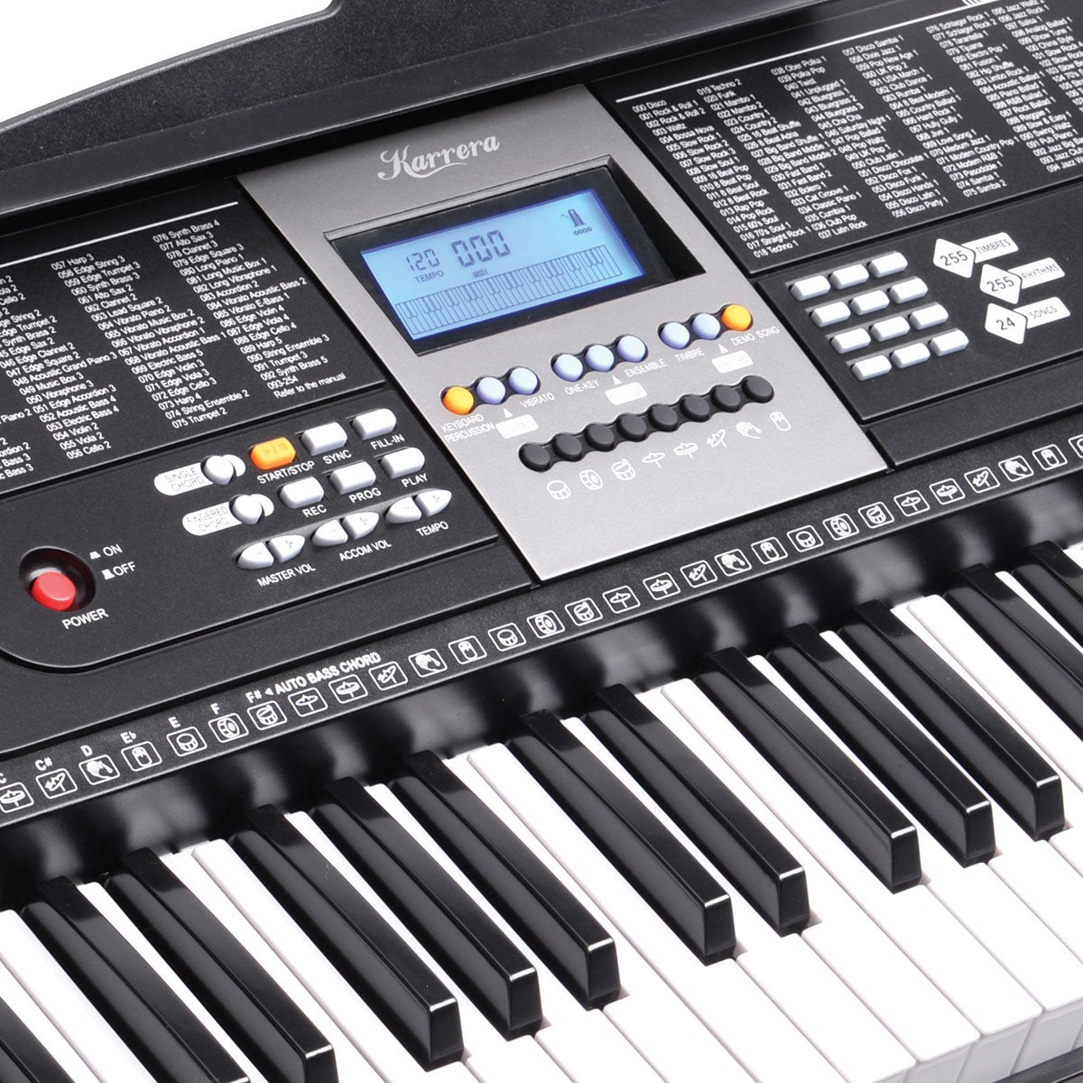 Musical Keyboards: Karrera 61 Keys Electronic LED Keyboard Piano with Stand - Black