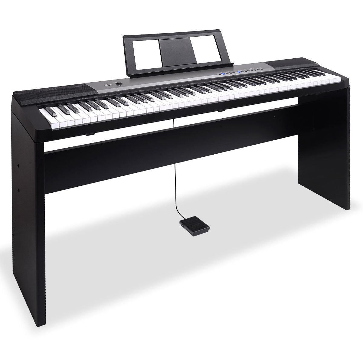 Musical Keyboards: Karrera 88 Keys Electronic Keyboard Piano with Stand Black