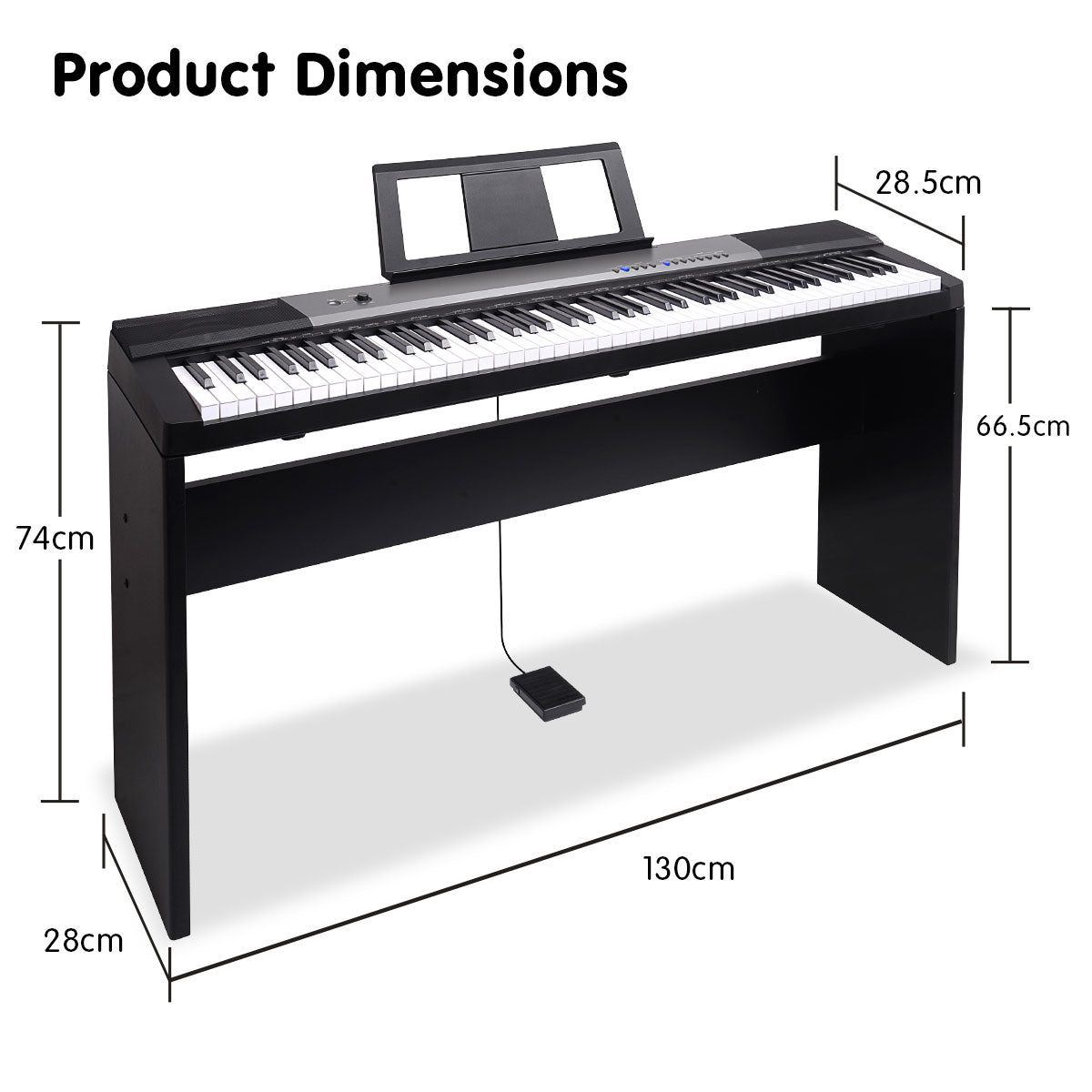 Musical Keyboards: Karrera 88 Keys Electronic Keyboard Piano with Stand Black