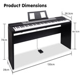 Musical Keyboards: Karrera 88 Keys Electronic Keyboard Piano with Stand Black
