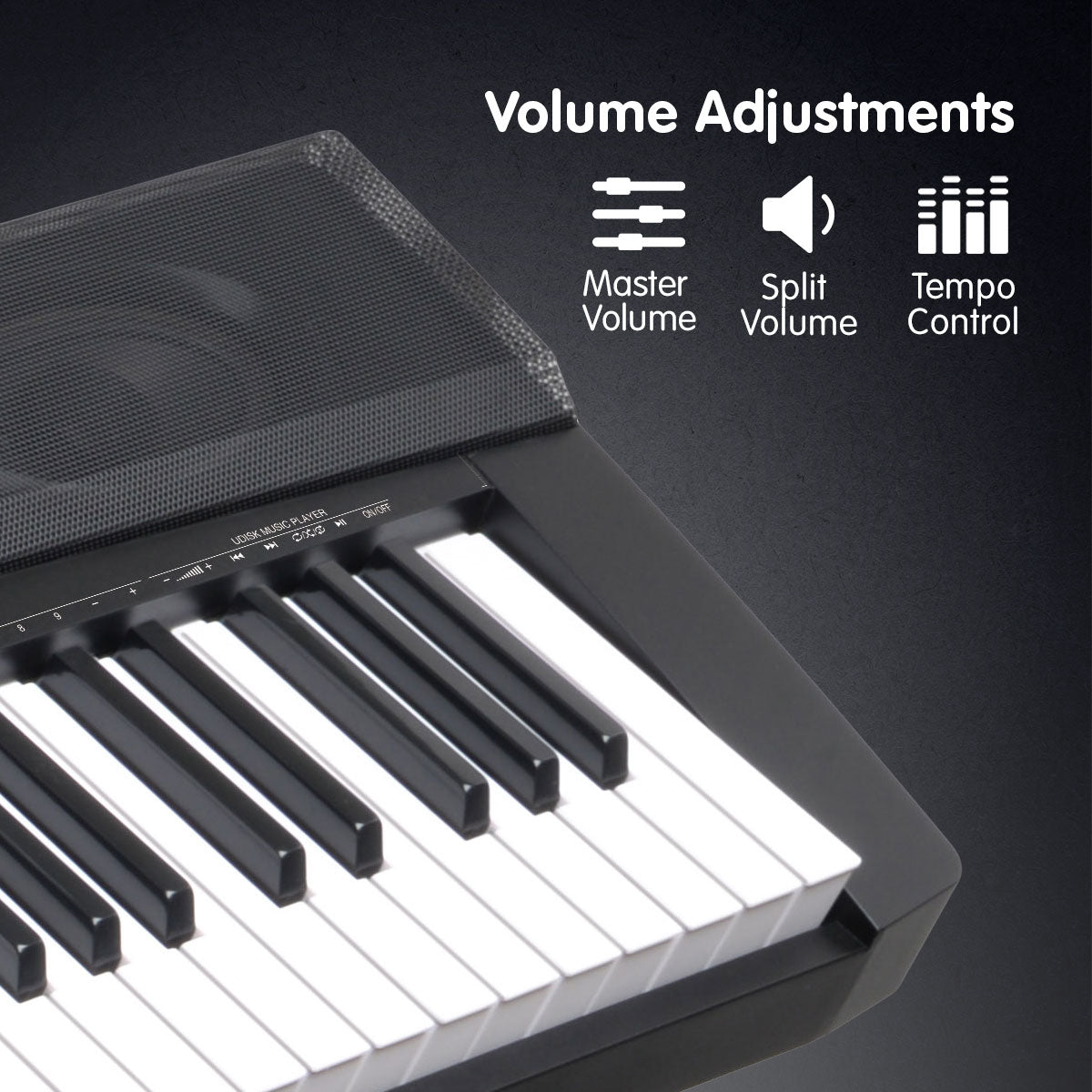 Musical Keyboards: Karrera 88 Keys Electronic Keyboard Piano with Stand Black