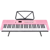 Musical Keyboards: Karrera 61-Key Electronic Piano Keyboard with LED and Folding Stand in Pink CHJ-SD1