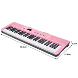 Musical Keyboards: Karrera 61-Key Electronic Piano Keyboard with LED and Folding Stand in Pink CHJ-SD1