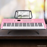 Musical Keyboards: Karrera 61-Key Electronic Piano Keyboard with LED and Folding Stand in Pink CHJ-SD1