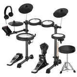 Drums: Karrera 18S Electronic Drum Kit Mesh Pads 8in Snare Bluetooth Sounds USB/MIDI Output Kick Pedals Drum Coach & Metronome