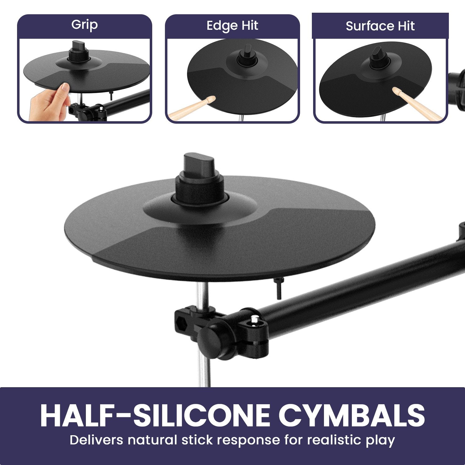 Drums: Karrera 18S Electronic Drum Kit Mesh Pads 8in Snare Bluetooth Sounds USB/MIDI Output Kick Pedals Drum Coach & Metronome
