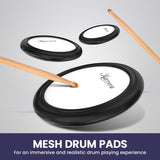Drums: Karrera TDX-16 Electronic Drum Kit with LCD, Toms, Snares Quiet Mesh Pads & Pedals, Adjustable Stool, Headphones