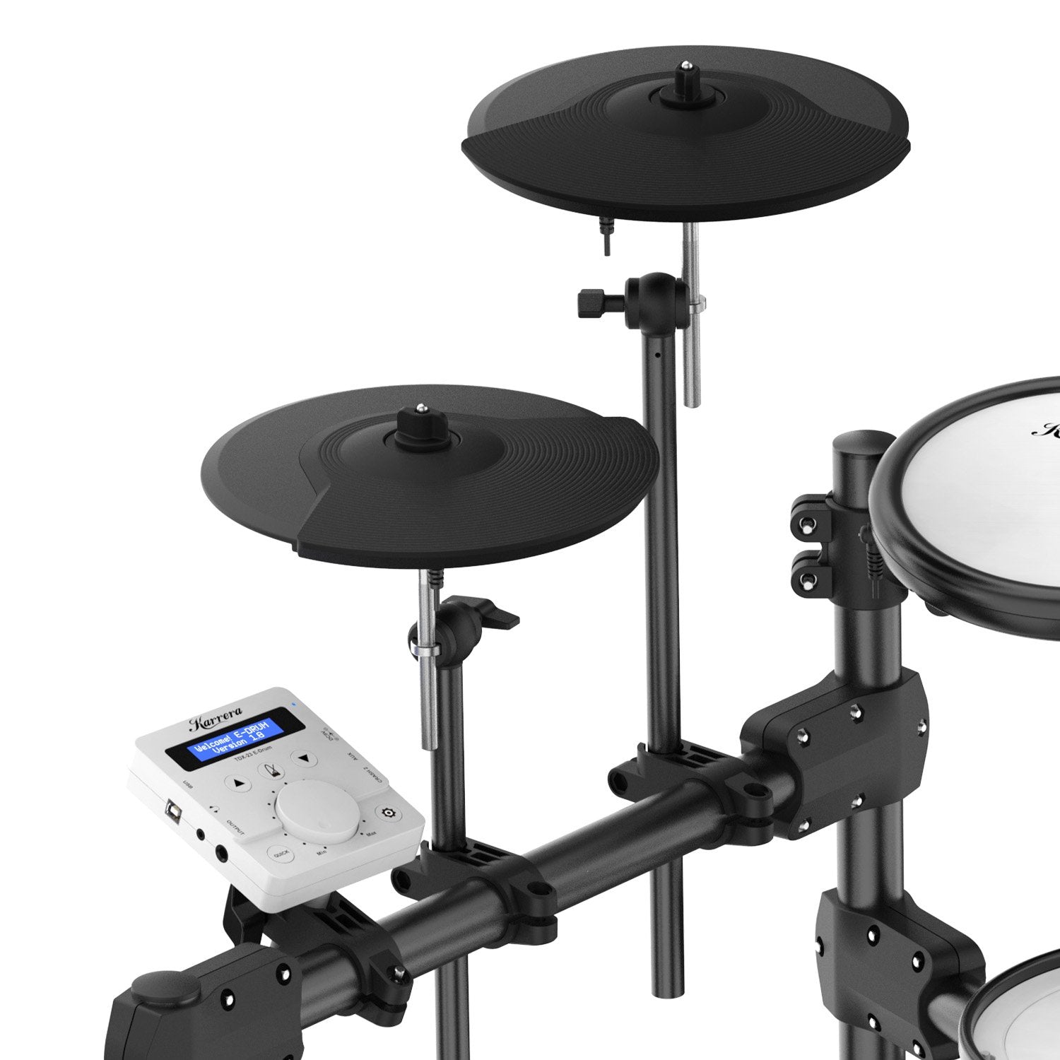 Drums: Karrera X23 Electronic Drum Kit with Sound Module, 3 Toms, Snare Quiet Mesh Drum Heads, Cymbals & Pedal
