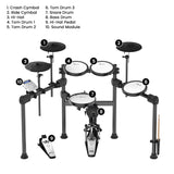 Drums: Karrera X23 Electronic Drum Kit with Sound Module, 3 Toms, Snare Quiet Mesh Drum Heads, Cymbals & Pedal