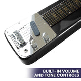 Guitars: Karrera 29in 6-String Lap Steel Hawaiian Guitar - Black
