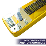 Guitars: Karrera 29in 6-String Lap Steel Hawaiian Guitar - Metallic Gold