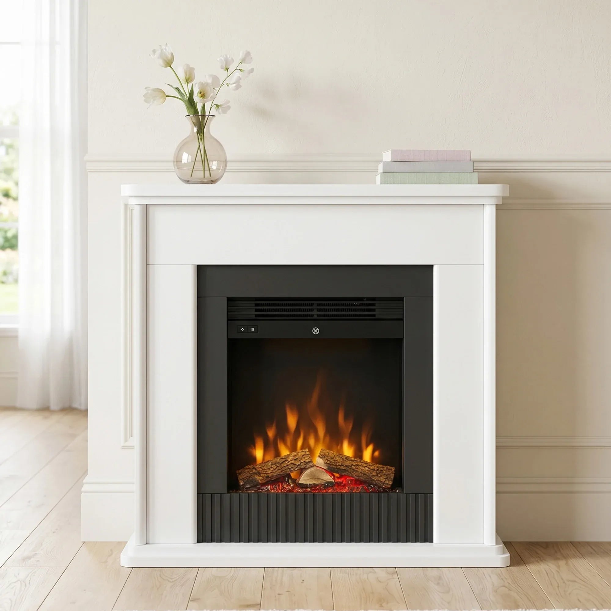 Dimplex 2kW Mini Mantle Embassy Suite Electric Fireplace with Optiflame
