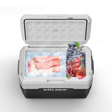 Fridges: Kolner 40l Fridge Freezer Cooler 12/24/240v Camping Portable Esky Refrigerator With Trolley - Black