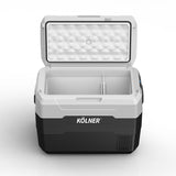 Fridges: Kolner 40l Fridge Freezer Cooler 12/24/240v Camping Portable Esky Refrigerator With Trolley - Black