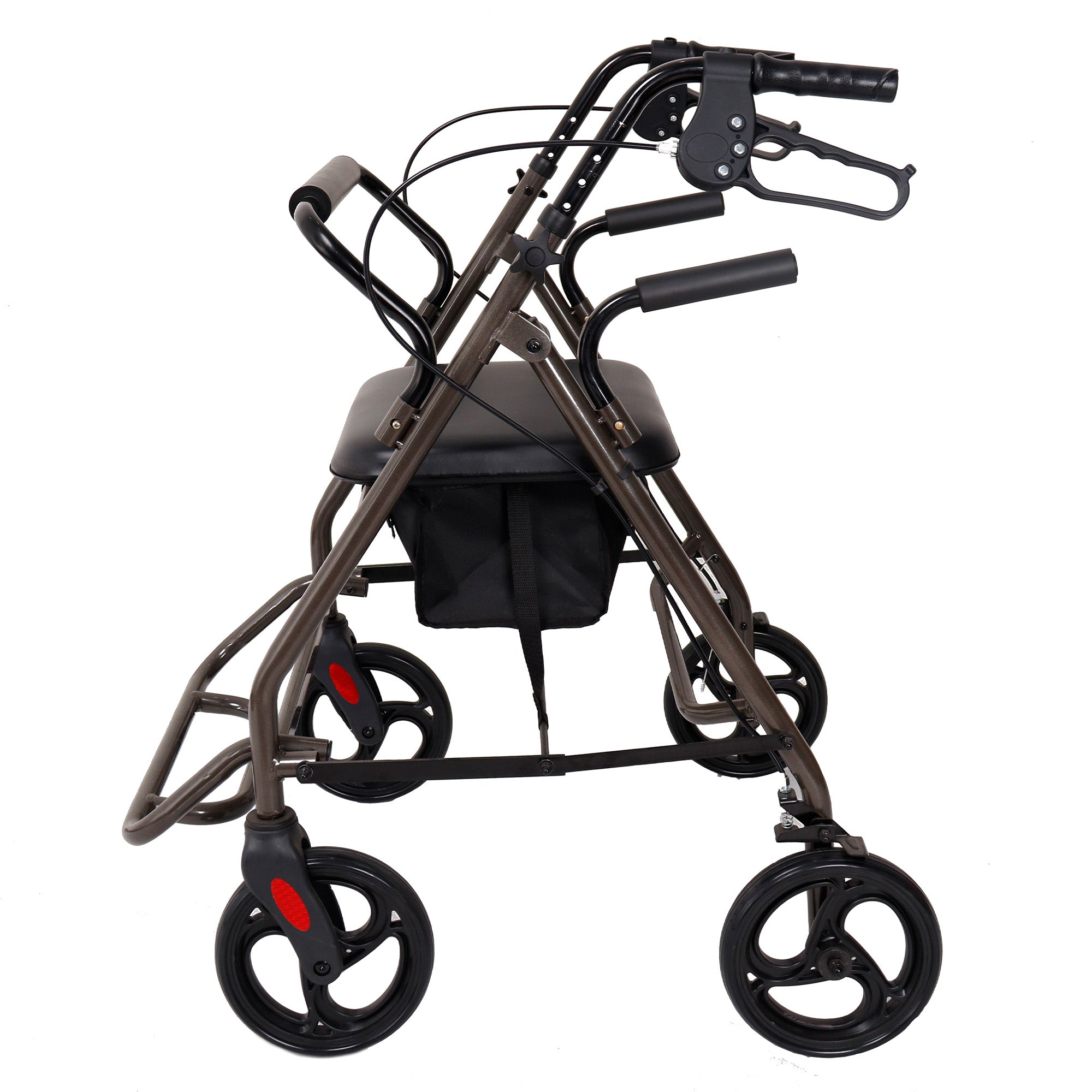 Mobility & Accessibility: Orthonica Foldable Steel Frame Rollator Walker Lightweight Mobility Aid in Grey