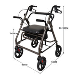 Mobility & Accessibility: Orthonica Foldable Steel Frame Rollator Walker Lightweight Mobility Aid in Grey