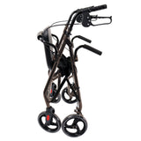 Mobility & Accessibility: Orthonica Foldable Steel Frame Rollator Walker Lightweight Mobility Aid in Grey