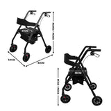 Mobility & Accessibility: Orthonica Foldable Mobility Steel Rollator 136kg Max Capacity Black