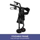 Mobility & Accessibility: Orthonica Foldable Mobility Steel Rollator 136kg Max Capacity Black