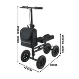 Mobility & Accessibility: Orthonica Mobility Steel Knee Scooter Walker Steerable Ergonomic Foldable Scooter 10-inch Wheels Height Adjustable Steel Frame 136kg Weight Capacity
