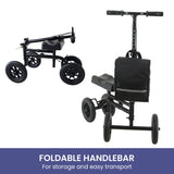 Mobility & Accessibility: Orthonica Mobility Steel Knee Scooter Walker Steerable Ergonomic Foldable Scooter 10-inch Wheels Height Adjustable Steel Frame 136kg Weight Capacity