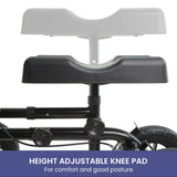 Mobility & Accessibility: Orthonica Mobility Steel Knee Scooter Walker Steerable Ergonomic Foldable Scooter 10-inch Wheels Height Adjustable Steel Frame 136kg Weight Capacity