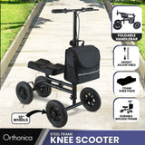 Mobility & Accessibility: Orthonica Mobility Steel Knee Scooter Walker Steerable Ergonomic Foldable Scooter 10-inch Wheels Height Adjustable Steel Frame 136kg Weight Capacity