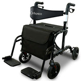 Mobility & Accessibility: Orthonica Aluminium 2-in-1 Rollator Wheelchair with Foldable Frame  Black & Silver