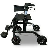 Mobility & Accessibility: Orthonica Aluminium 2-in-1 Rollator Wheelchair with Foldable Frame  Black & Silver