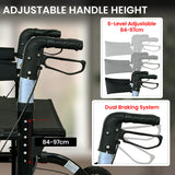 Mobility & Accessibility: Orthonica Aluminium 2-in-1 Rollator Wheelchair with Foldable Frame  Black & Silver