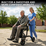 Mobility & Accessibility: Orthonica Aluminium 2-in-1 Rollator Wheelchair with Foldable Frame  Black & Silver