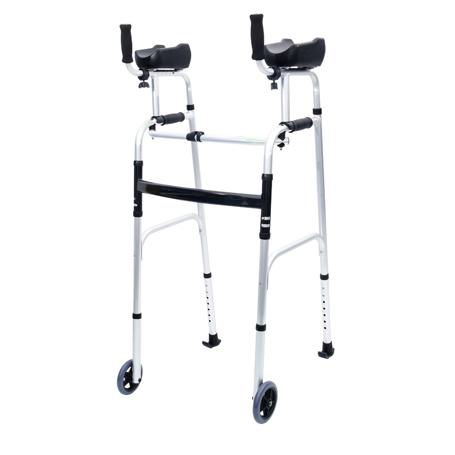 Mobility & Accessibility: Orthonica Folding Rollator Walker Aluminium Adjustable Handles With Cane Box