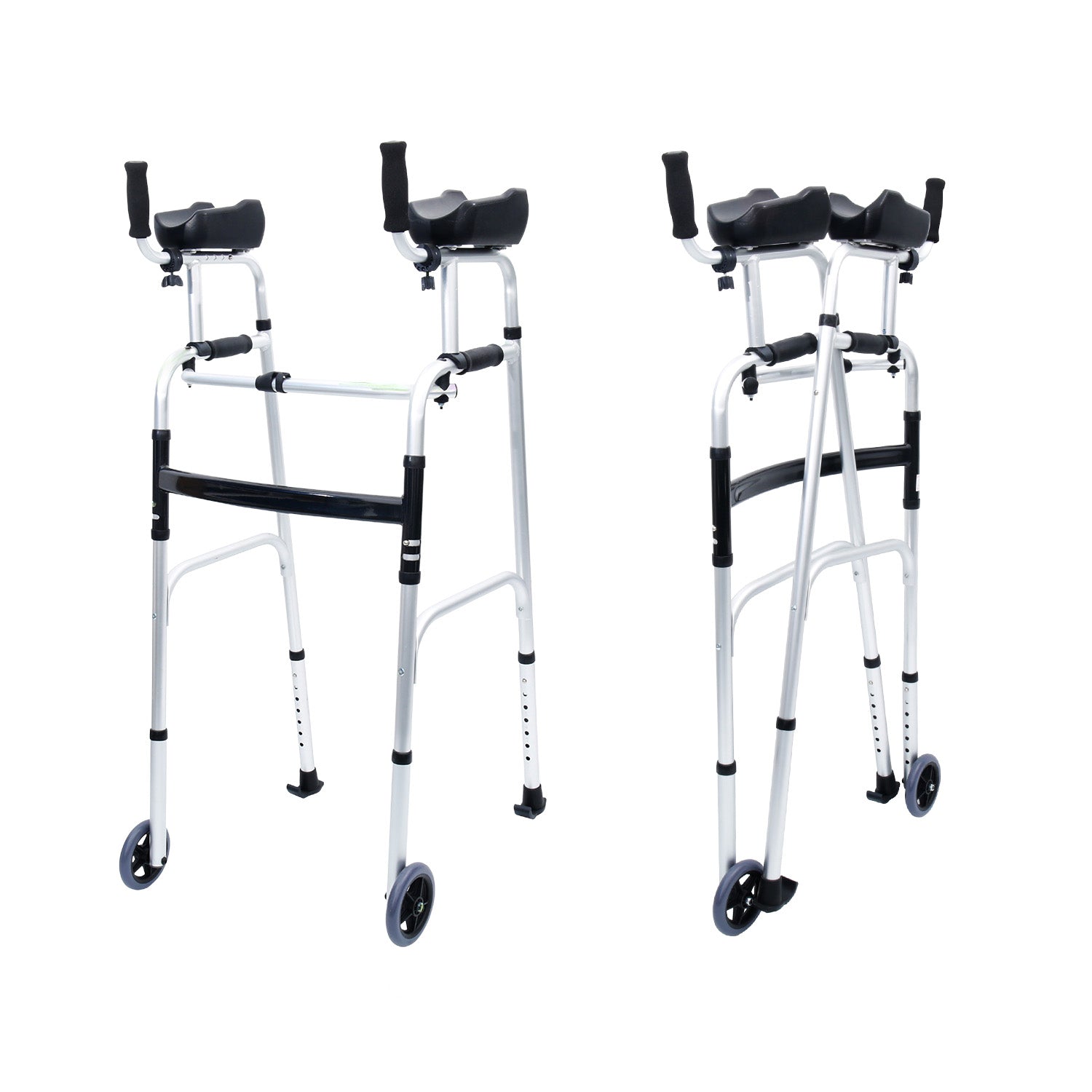 Mobility & Accessibility: Orthonica Folding Rollator Walker Aluminium Adjustable Handles With Cane Box