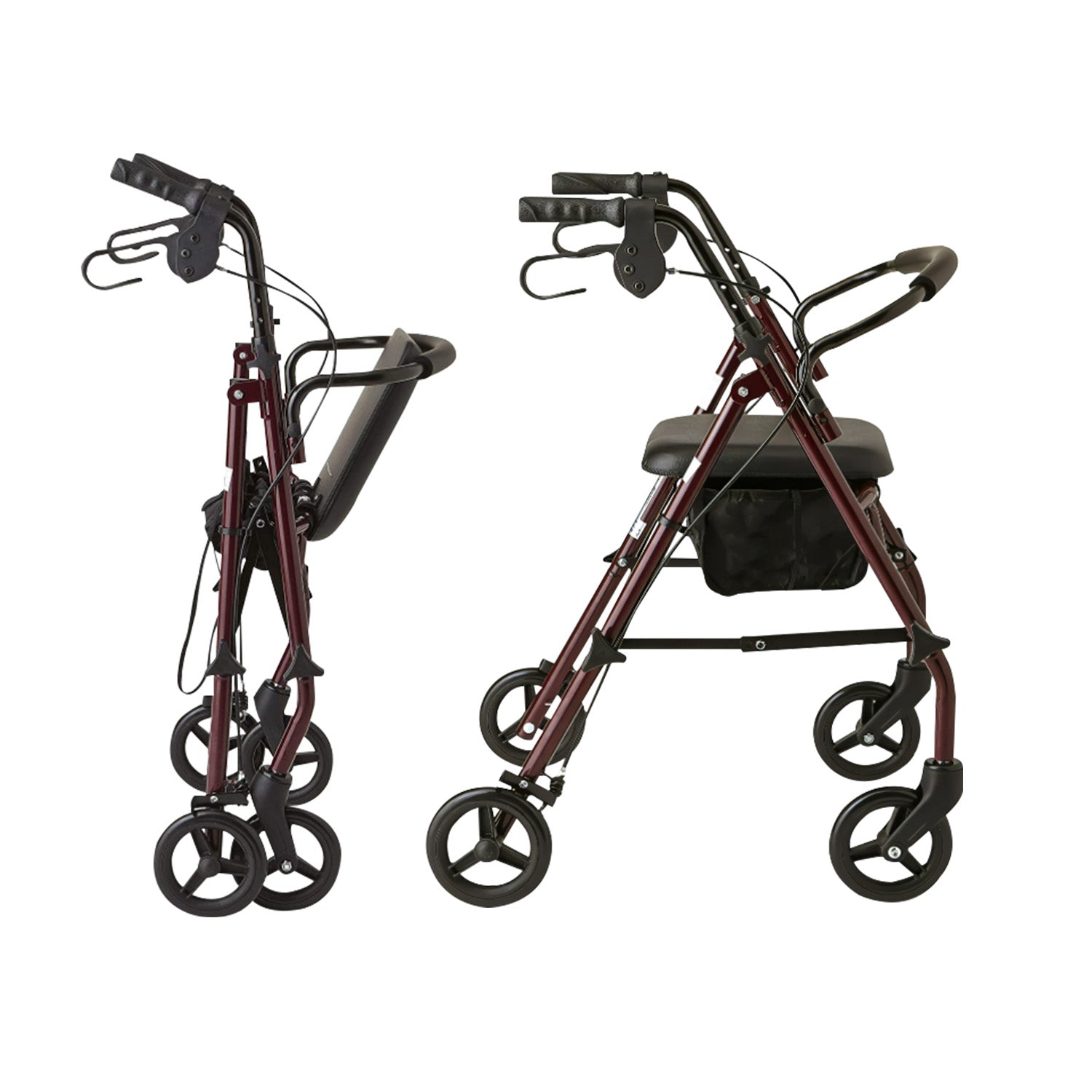 Mobility & Accessibility: Orthonica Foldable Steel Frame Rollator 4-wheel Walker
