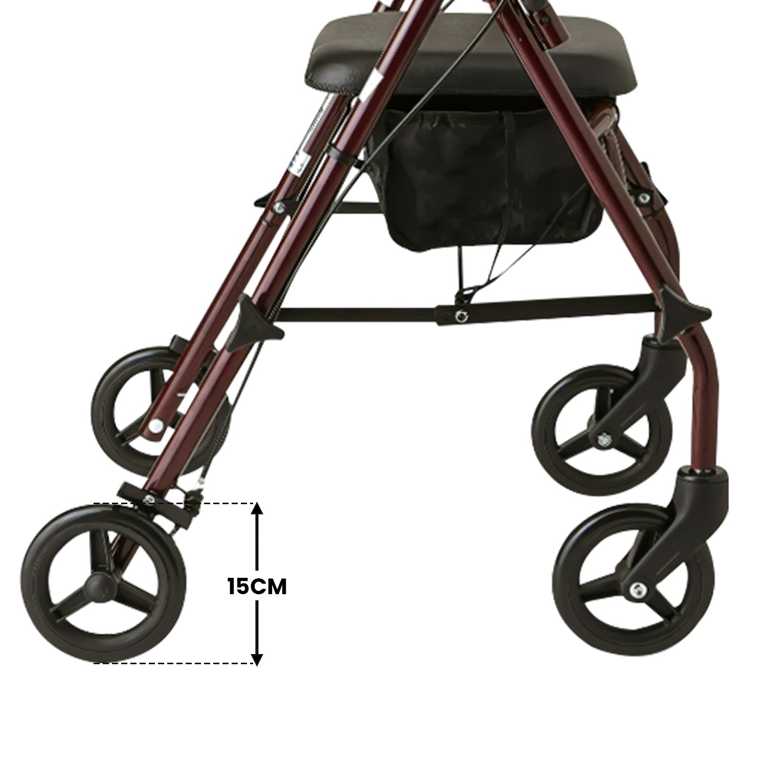 Mobility & Accessibility: Orthonica Foldable Steel Frame Rollator 4-wheel Walker