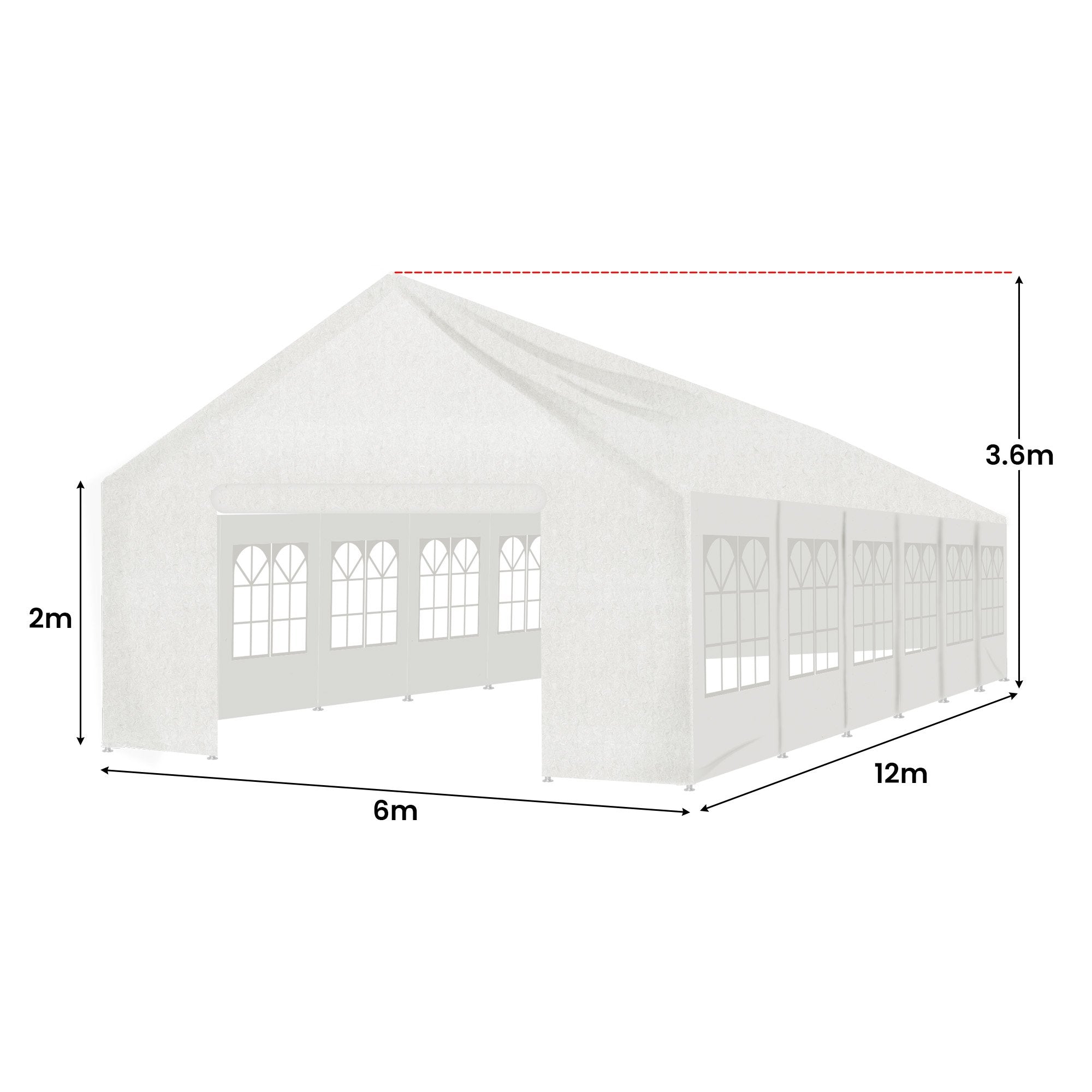 Tents: Wallaroo 12m x 6m outdoor event marquee carport tent