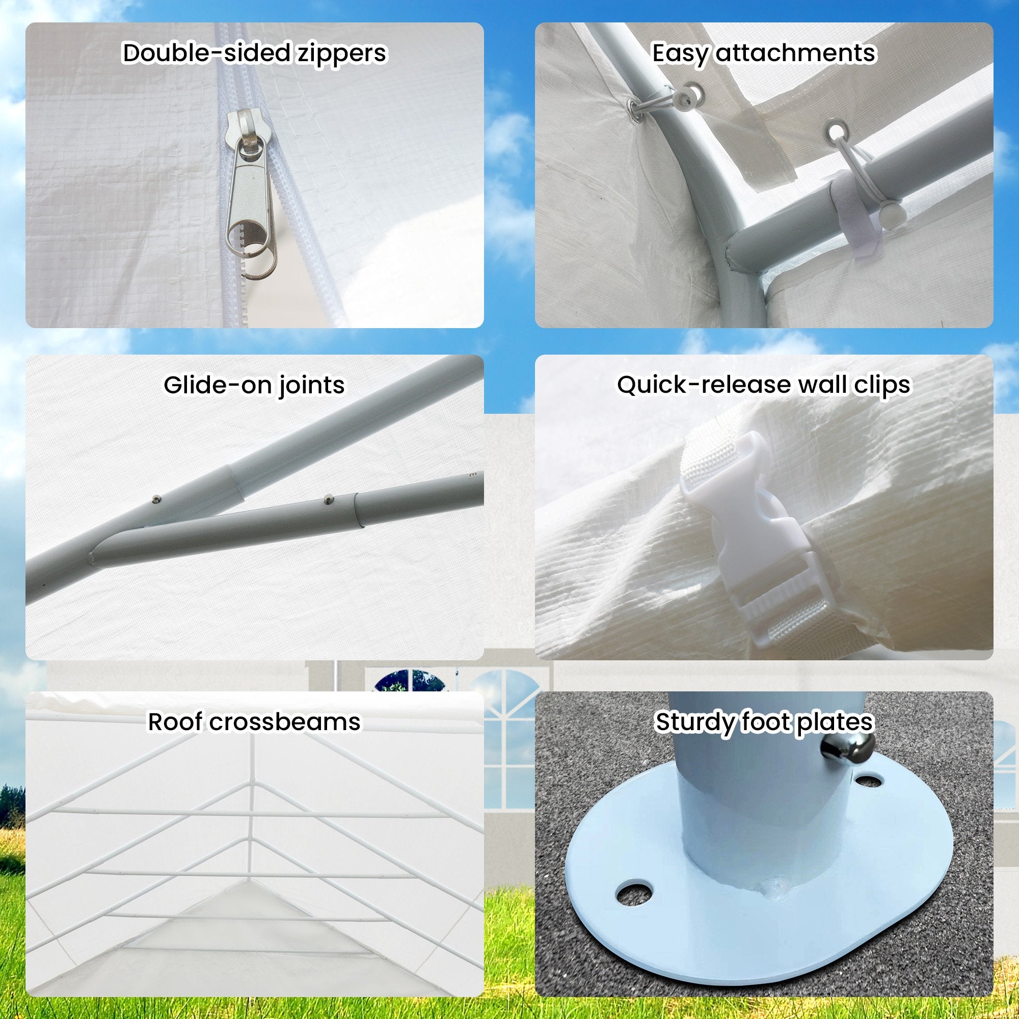Tents: Wallaroo 12m x 6m outdoor event marquee carport tent