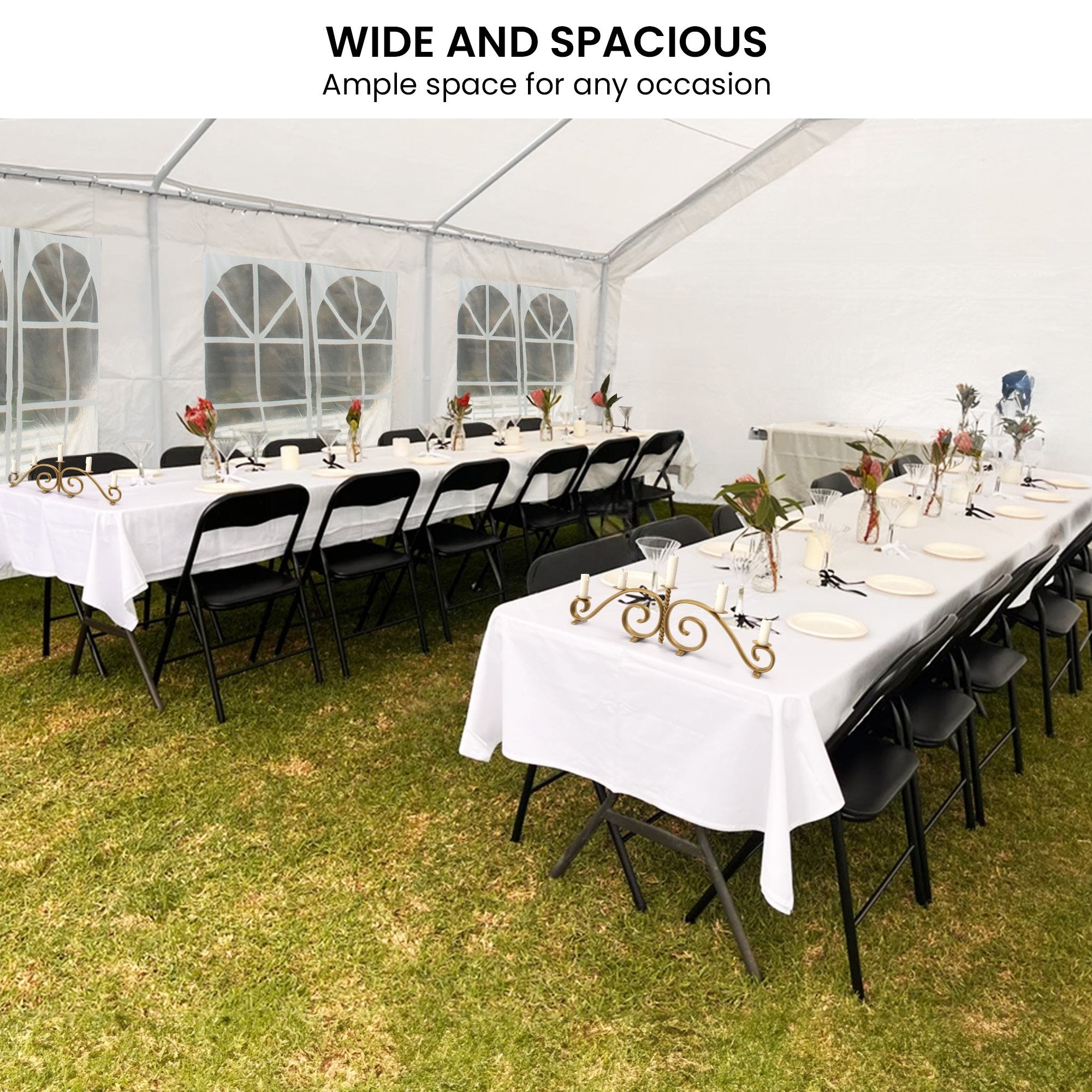 Canopies & Gazebos: Wallaroo 6x6m Outdoor Event Marquee Gazebo Party Wedding Tent - White