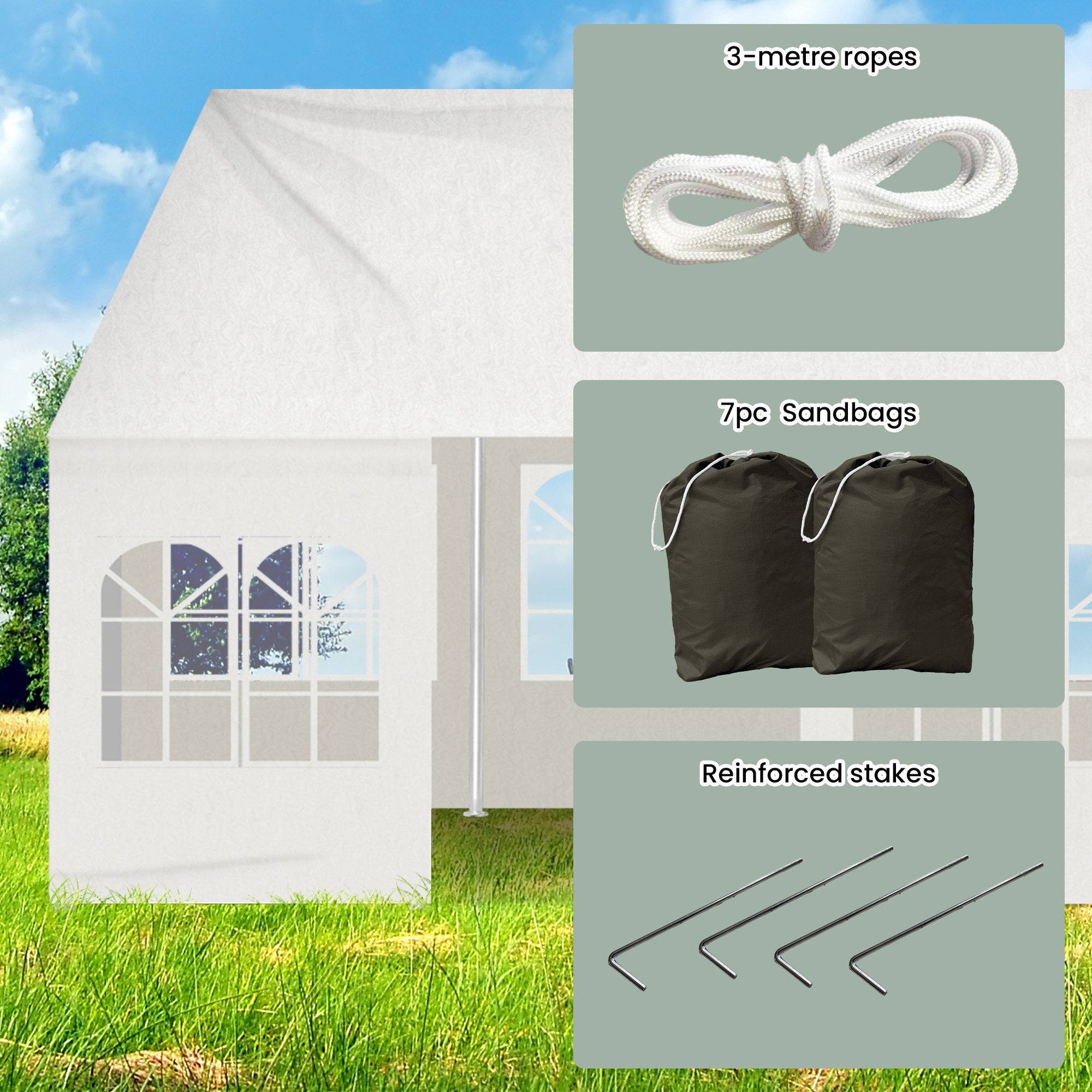 Canopies & Gazebos: Wallaroo 6x6m Outdoor Event Marquee Gazebo Party Wedding Tent - White
