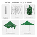 Canopies & Gazebos: Wallaroo Gazebo Tent Marquee 3x3 Popup Outdoor - Green