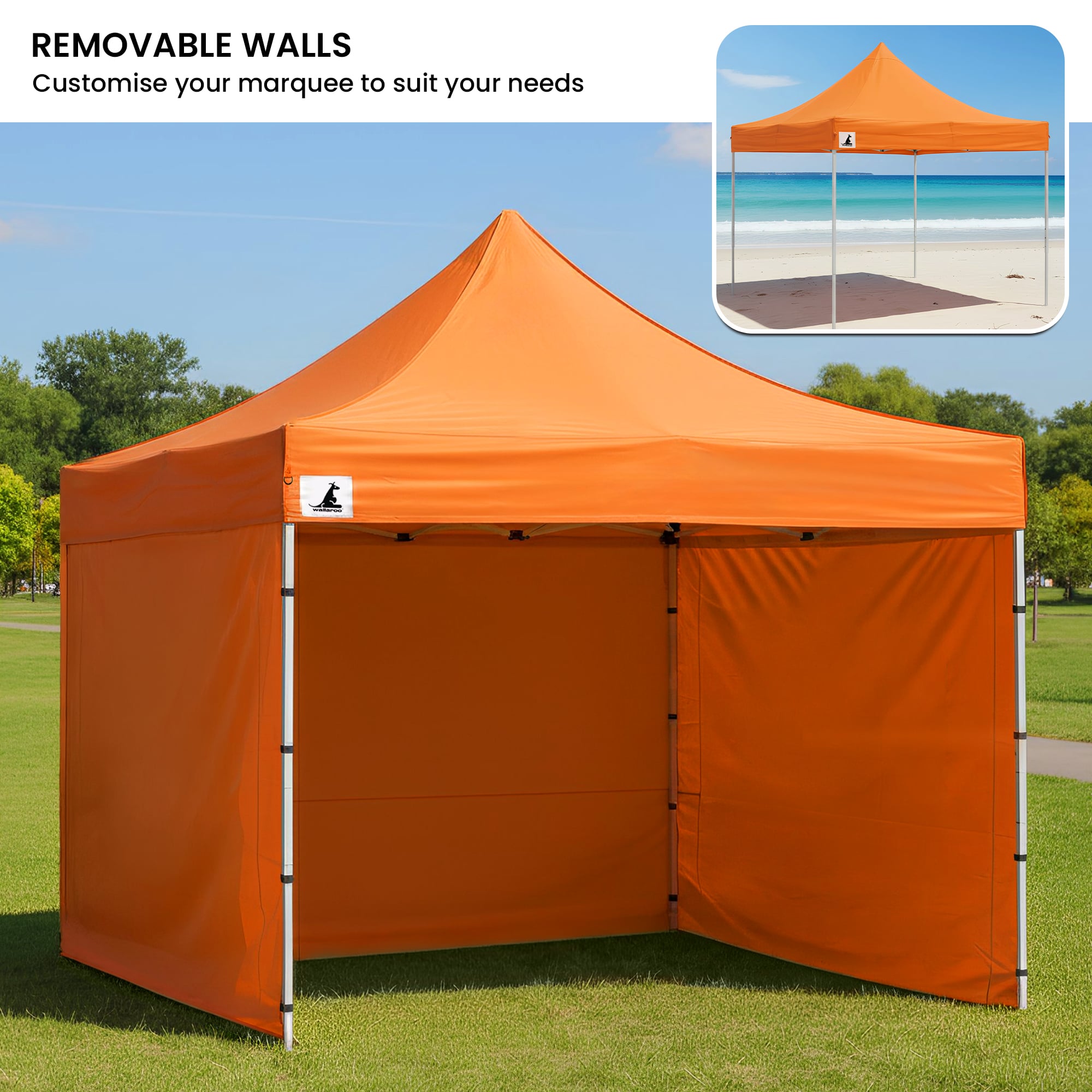 Canopies & Gazebos: Wallaroo Gazebo Tent Marquee 3x3 PopUp Outdoor  - Orange
