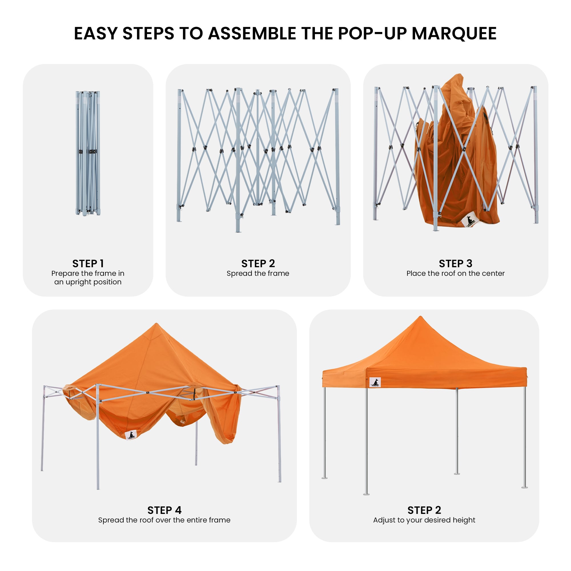 Canopies & Gazebos: Wallaroo Gazebo Tent Marquee 3x3 PopUp Outdoor  - Orange