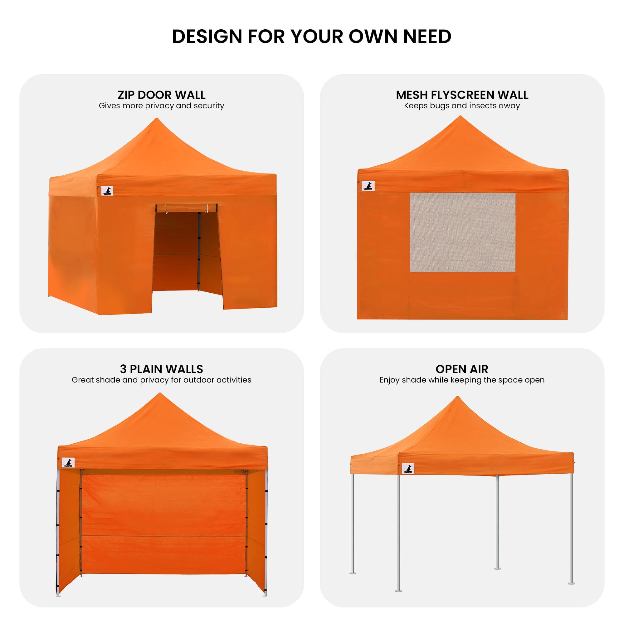 Canopies & Gazebos: Wallaroo Gazebo Tent Marquee 3x3 PopUp Outdoor  - Orange