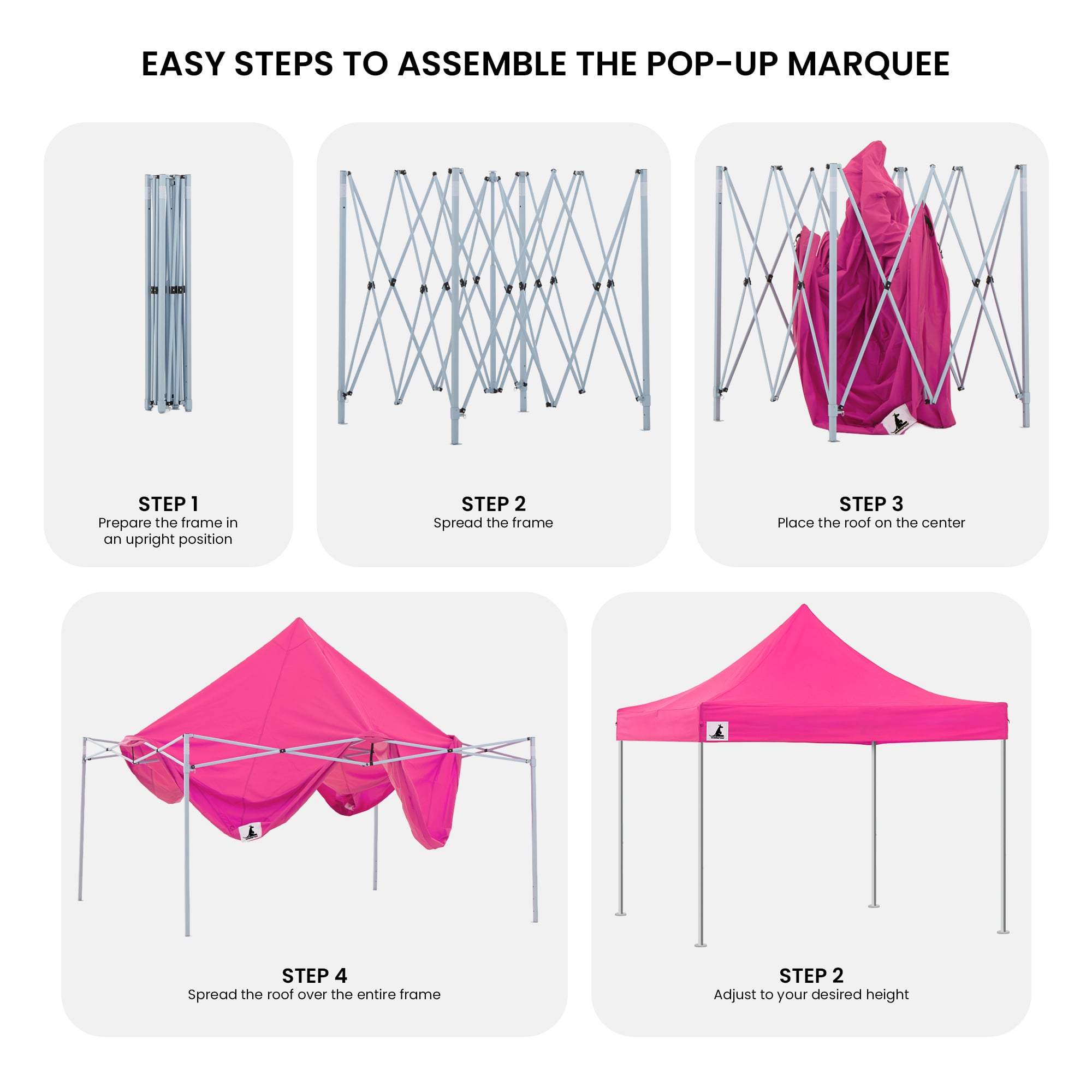 Canopies & Gazebos: Wallaroo Gazebo Tent Marquee 3x3 PopUp Outdoor Pink