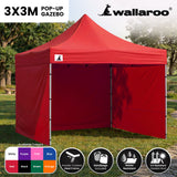 Canopies & Gazebos: Wallaroo Gazebo Tent Marquee 3x3 PopUp Outdoor  Red